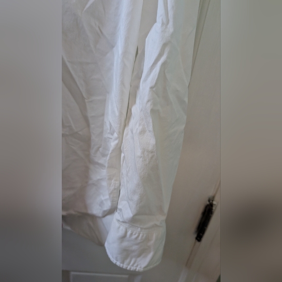 Tribal Women's Classic White Button Up Shirt with Roll-Up Sleeves L - Picture 5 of 10